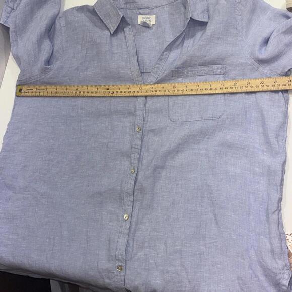 Sigrid Olsen 100% Linen Tunic Top Boho Lagenlook Bohemian Cottagecore Blue XL - Picture 8 of 12